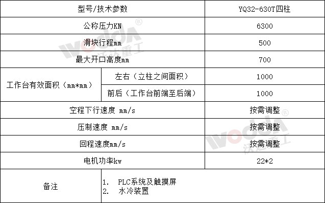 630吨锚杆托盘液压机参数